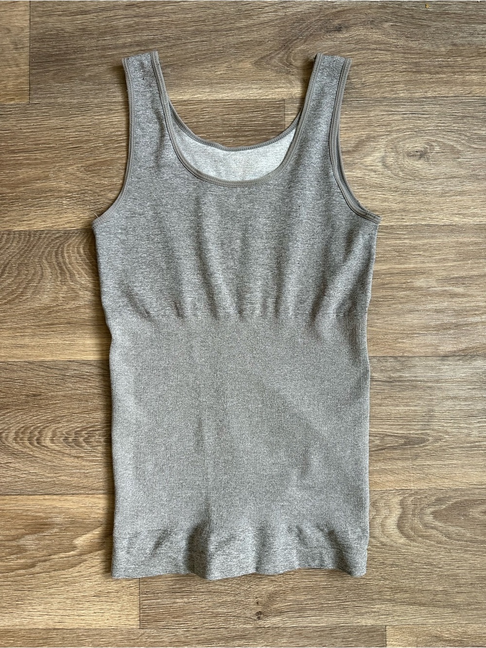 Skinny Girl Women’s Seamless Rib Shaping Tank Top Grey Size Small Sleeveless